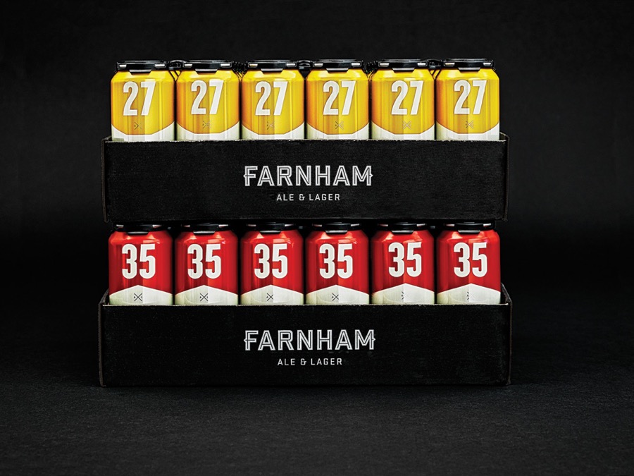 Packaging des canettes de bière Farnham par l'agence lg2 boutique - 01