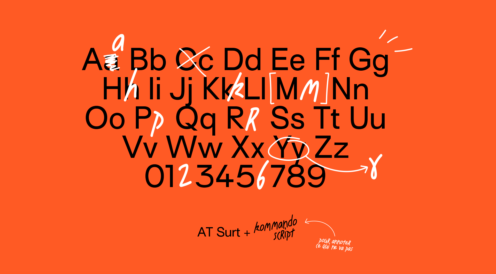 Typographie pour l'identité de Komando de Keliane Martenon
